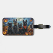 Étiquette À Bagage Ecosse Terrier Halloween Éffrayant (Dos horizontal)