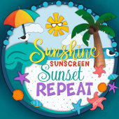 Étiquette À Bagage écran solaire Travel Beach Palm Tree Sunset