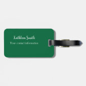 Étiquette À Bagage Écrans Uniforme Nurse Dk Green Luggage Balise (Dos horizontal)