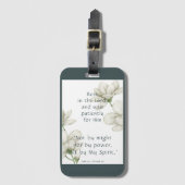 Étiquette À Bagage Écriture biblique Encouragement Citations Fleur bl (Devant Vertical)