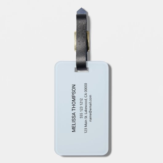 Étiquette À Bagage Écriture manuscrite de Monogramme moderne Nom de s (Dos Vertical)