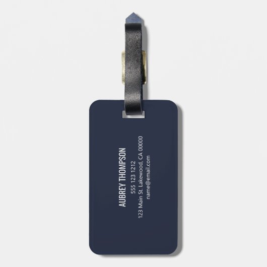 Étiquette À Bagage Écriture manuscrite moderne Nom simple (Dos Vertical)