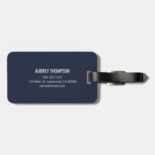 Étiquette À Bagage Écriture manuscrite moderne Nom simple (Dos horizontal)