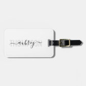 Étiquette À Bagage Écriture Moderne Calligraphie Nom Simple (Devant horizontal)