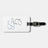 Étiquette À Bagage Écriture moderne simple gras monogramme minimalist (Devant horizontal)