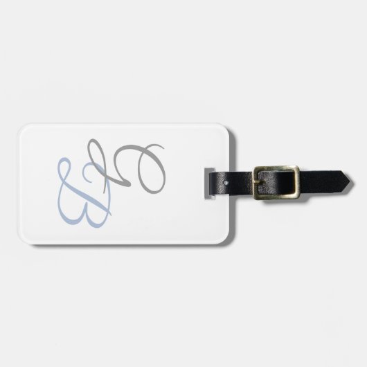 Étiquette À Bagage Écriture moderne simple gras monogramme minimalist (Devant horizontal)