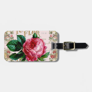 Étiquette À Bagage Écriture vintage française manuscrite Paris Rose r