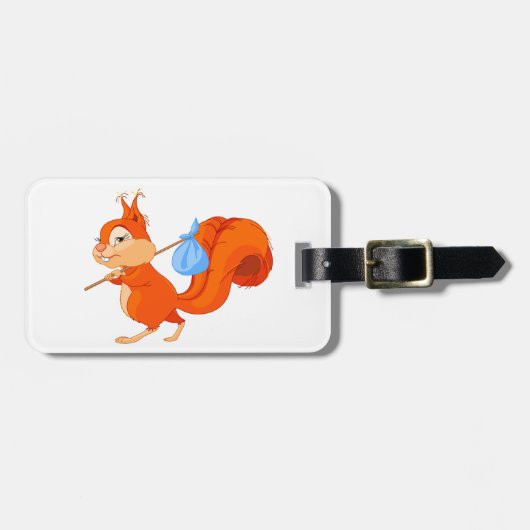 Étiquette À Bagage Écureuil laissant les étiquettes à la maison de (Devant horizontal)