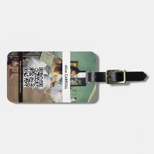 Étiquette À Bagage Edgar Degas - Classe de danse - Code QR (Devant horizontal)