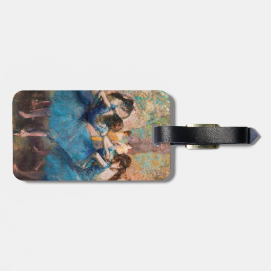 Étiquette À Bagage Edgar Degas - Danseurs en bleu - QR Code (Dos horizontal)