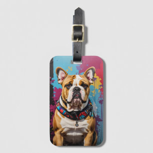 Étiquette À Bagage Edgy Bulldog Grunge Arrière - plan