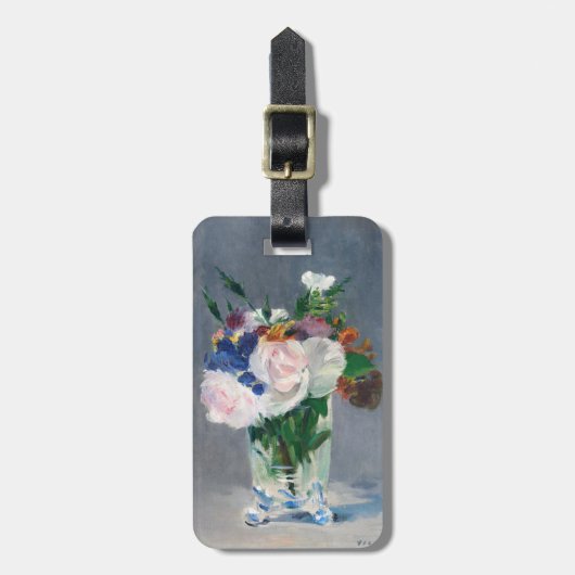 Étiquette À Bagage Edouard Manet - Fleurs dans un Vase de Cristal (Devant Vertical)