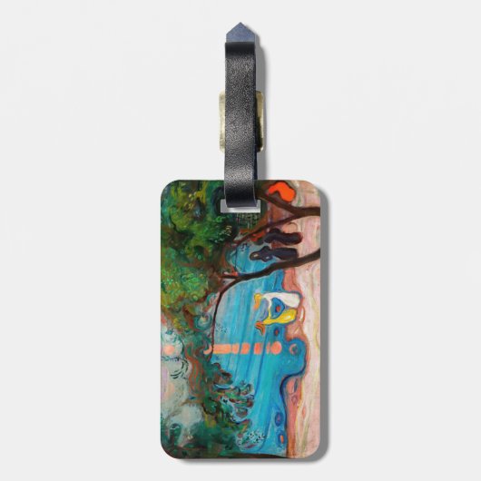 Étiquette À Bagage Edvard Munch - Danse sur la plage - QR Code (Dos Vertical)