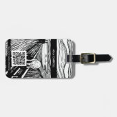 Étiquette À Bagage Edvard Munch - La lithographie de cri - Code QR (Devant horizontal)