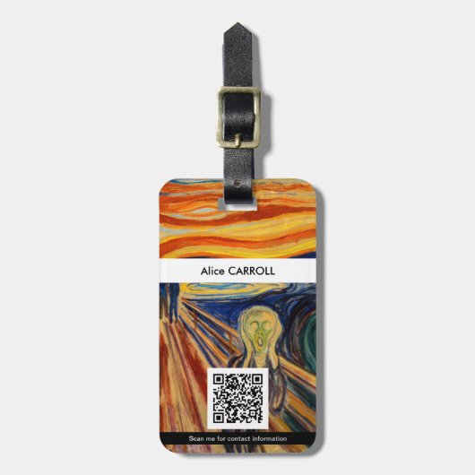 Étiquette À Bagage Edvard Munch - The Scream 1910 - QR Code (Devant Vertical)