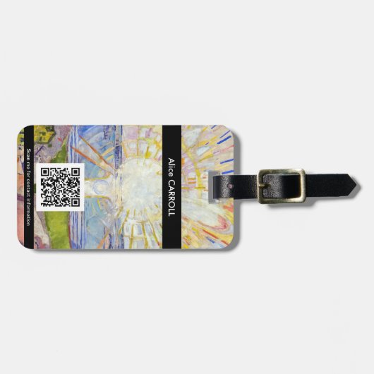 Étiquette À Bagage Edvard Munch - The Sun 1911 - QR Code (Devant horizontal)