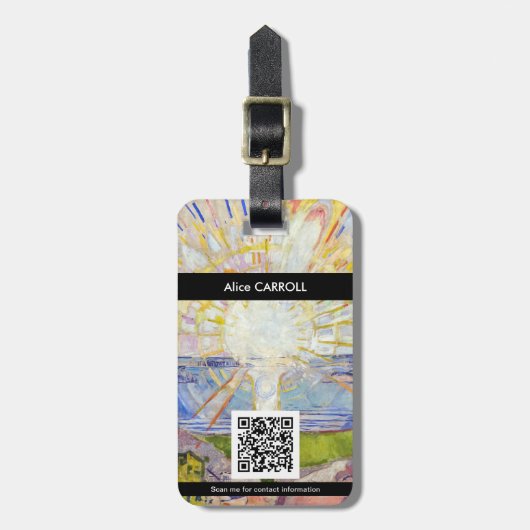 Étiquette À Bagage Edvard Munch - The Sun 1911 - QR Code (Devant Vertical)