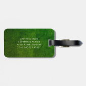 Étiquette À Bagage Effet Cuir vert Monogramme personnalisé Golfer (Dos horizontal)