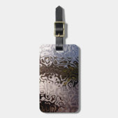 Étiquette À Bagage Effet miroitant gris Brown distinctif de peau de (Devant Vertical)