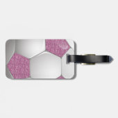 Étiquette À Bagage Effet Parties scintillant rose boule de football (Dos horizontal)