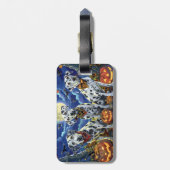 Étiquette À Bagage Éffrayant d'Halloween dalmate (Dos Vertical)