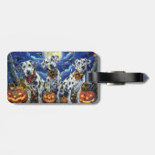 Étiquette À Bagage Éffrayant d'Halloween dalmate (Dos horizontal)
