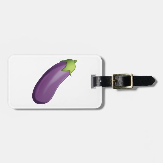 Étiquette À Bagage Eggplant - Emoji (Devant horizontal)