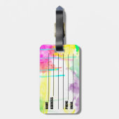 Étiquette À Bagage Égouttements d'aquarelle d'étiquette de bagage (Dos Vertical)