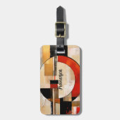 Étiquette À Bagage Elégance céleste : Exploration Abstraite en beige (Devant Vertical)