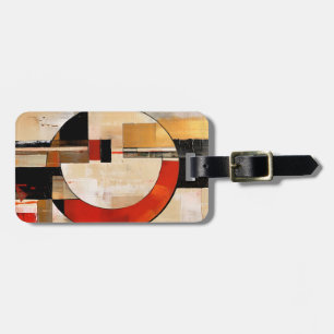 Étiquette À Bagage Elégance céleste : Exploration Abstraite en beige