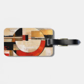 Étiquette À Bagage Elégance céleste : Exploration Abstraite en beige (Dos horizontal)