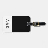 Étiquette À Bagage Élégance de l'ampersand : Balise Lune de miel noir (Devant horizontal)