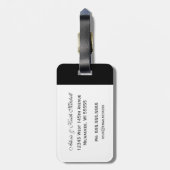 Étiquette À Bagage Élégance de l'ampersand : Balise Lune de miel noir (Dos Vertical)