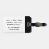 Étiquette À Bagage Élégance de l'ampersand : Balise Lune de miel noir (Dos horizontal)