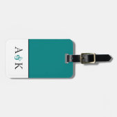 Étiquette À Bagage Élégance d'esperluète : Étiquette turquoise de (Devant horizontal)