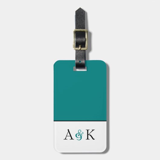 Étiquette À Bagage Élégance d'esperluète : Étiquette turquoise de (Devant Vertical)