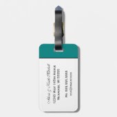 Étiquette À Bagage Élégance d'esperluète : Étiquette turquoise de (Dos Vertical)