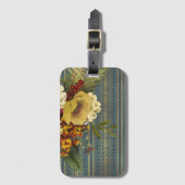 Étiquette À Bagage Élégance Florale Sombre (Devant Vertical)
