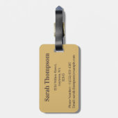 Étiquette À Bagage Élégance neutre avec des accents Abstraits Tan Bro (Dos Vertical)