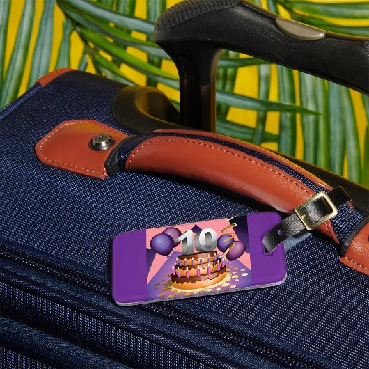 Étiquette À Bagage Élégant 10e anniversaire Célébration Conception de