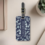 Étiquette À Bagage Elégant aquarelle Eucalyptus Personnalisé<br><div class="desc">Marque de bagage monogramme sur mesure avec nom complet et monogramme personnalisé sur le motif d'eucalyptus aquarelle à l'avant,  coordonnées à l'arrière.</div>