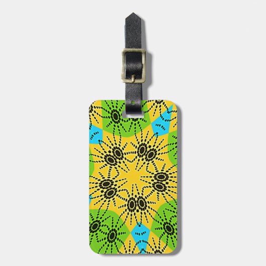 Étiquette À Bagage Élégant Araignée d'inspiration africaine Motif tra (Devant Vertical)