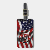 Étiquette À Bagage Élégant Arrière - plan du drapeau américain et mon (Devant Vertical)