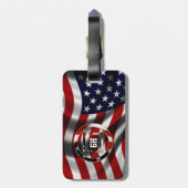 Étiquette À Bagage Élégant Arrière - plan du drapeau américain et mon (Dos Vertical)