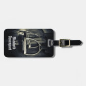 Étiquette À Bagage Élégant bâton d'argent sur selle d'équitation angl (Devant horizontal)