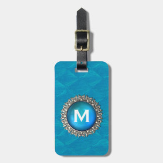 Étiquette À Bagage Élégant Bauble avec monogramme étiquette de bagage