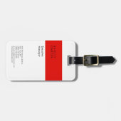 Étiquette À Bagage Elégant blanc épuré moderne (Devant horizontal)