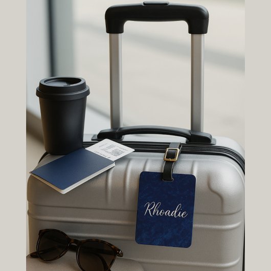 Étiquette À Bagage Élégant bleu nuit