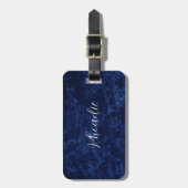 Étiquette À Bagage Élégant bleu nuit (Devant Vertical)