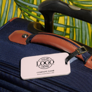 Étiquette À Bagage Élégant Blush Pink Entreprise Logo d'entreprise